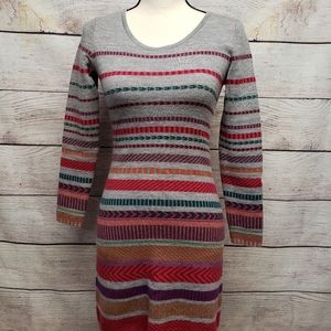 Women's Krimson Klover Merino Wool Stripe Sweater Dress Long Sleeve Sz.M